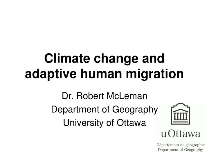 climate change and adaptive human migration