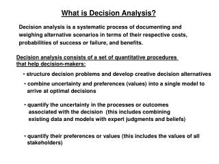 What is Decision Analysis?