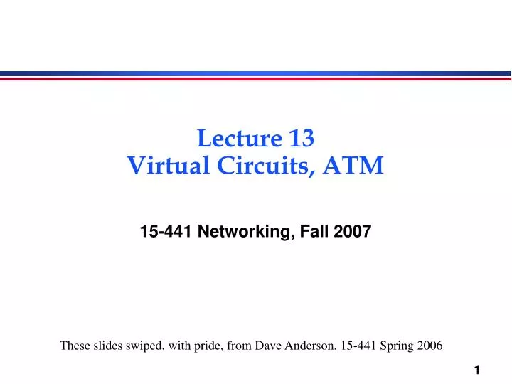 lecture 13 virtual circuits atm