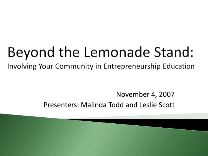 beyond the lemonade stand involving your community in entrepreneurship education