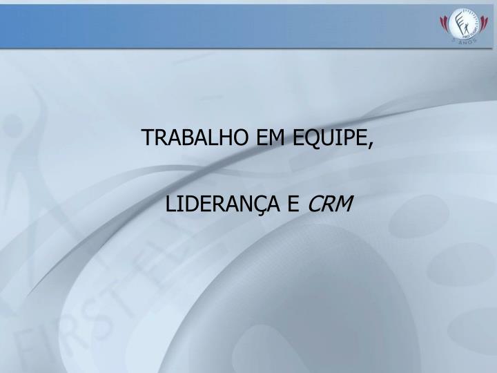 trabalho em equipe lideran a e crm