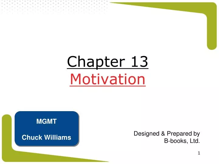 chapter 13 motivation