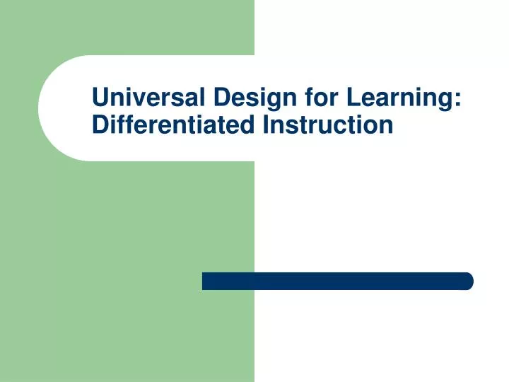 universal design for learning differentiated instruction