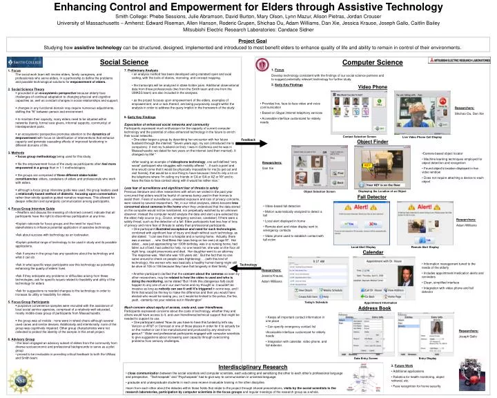 enhancing control and empowerment for elders through assistive technology