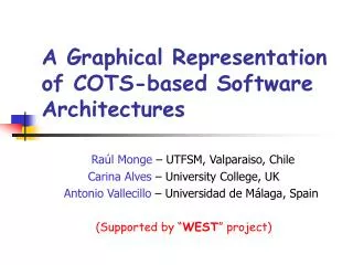 A Graphical Representation of COTS-based Software Architectures
