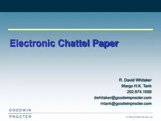 Electronic Chattel Paper