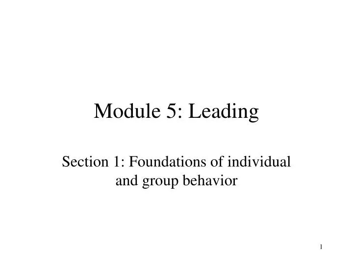 module 5 leading