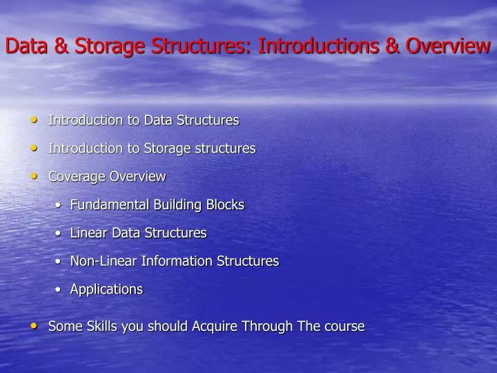 data storage structures introductions overview