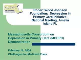 Robert Wood Johnson Foundation: Depression in Primary Care Initiative: National Meeting, Amelia Island FL