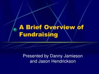 A Brief Overview of Fundraising