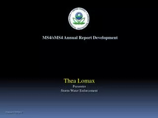 MS4/sMS4 Annual Report Development