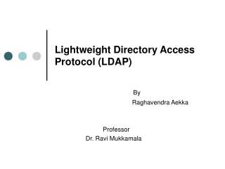 Lightweight Directory Access Protocol (LDAP)