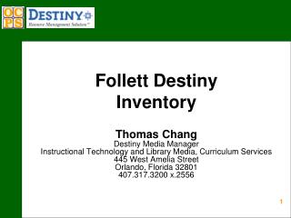Follett Destiny Inventory