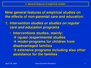 2. General features of empirical studies
