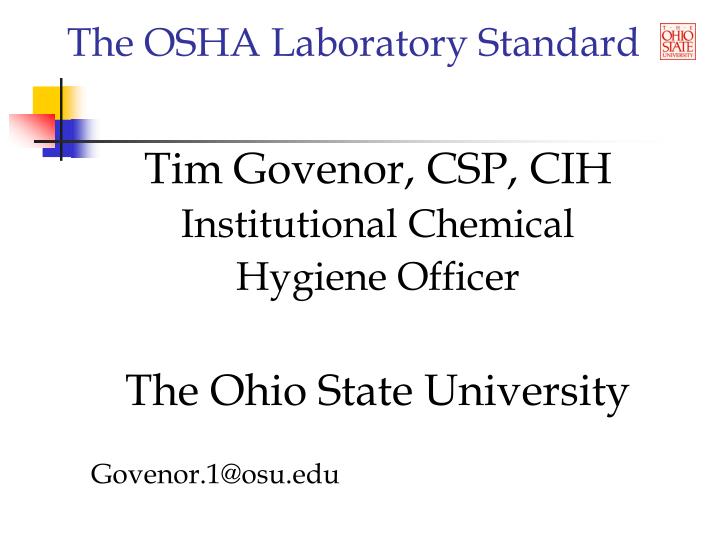 the osha laboratory standard