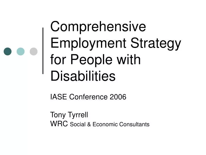 comprehensive employment strategy for people with disabilities
