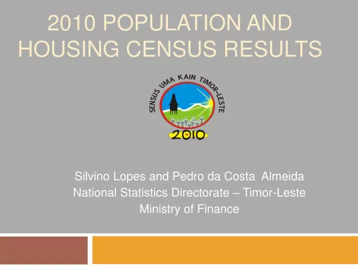 2010 population and housing census results