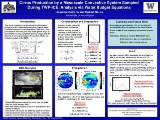 Cirrus Production by a Mesoscale Convective System Sampled During TWP-ICE: Analysis via Water Budget Equations