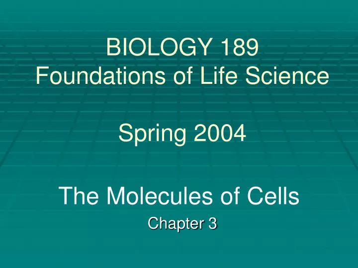 biology 189 foundations of life science spring 2004