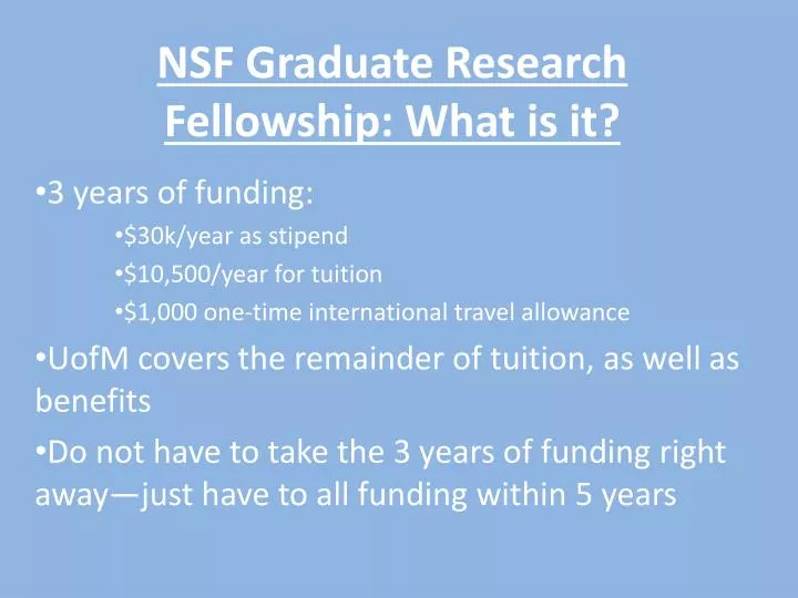 nsf graduate research fellowship what is it