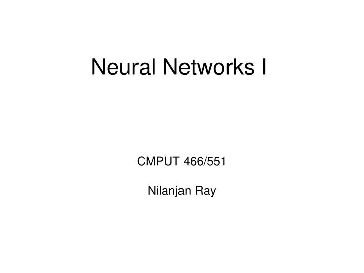 neural networks i