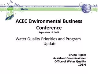 ACEC Environmental Business Conference September 16, 2009