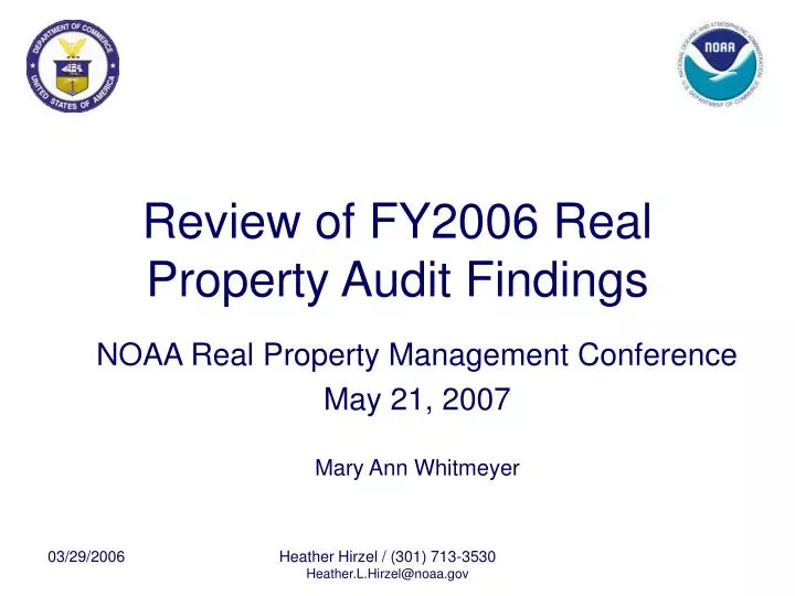 review of fy2006 real property audit findings