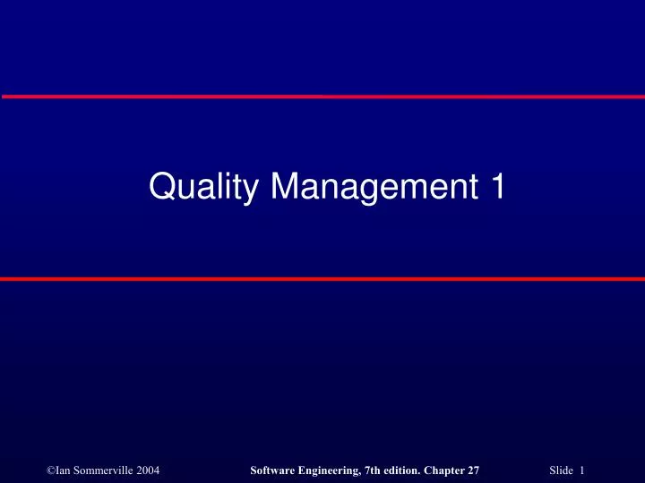 quality management 1