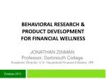 Behavioral research &amp; Product Development for Financial Wellness - slide 1