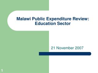 Malawi Public Expenditure Review: Education Sector