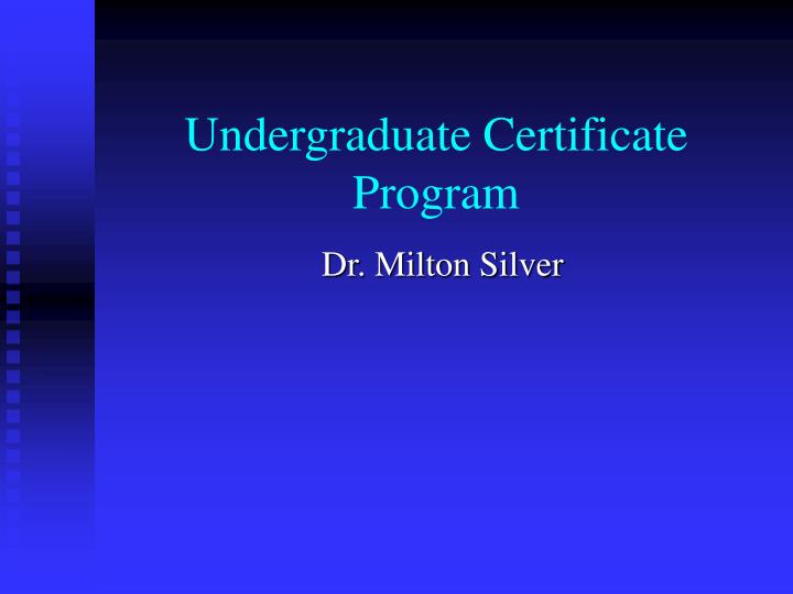 undergraduate certificate program