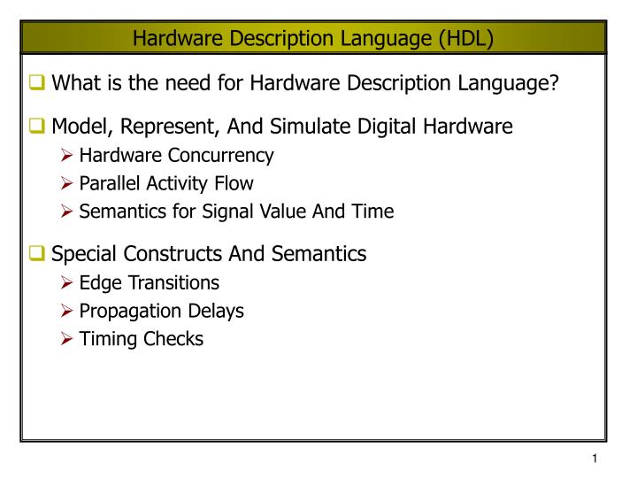 hardware description language hdl