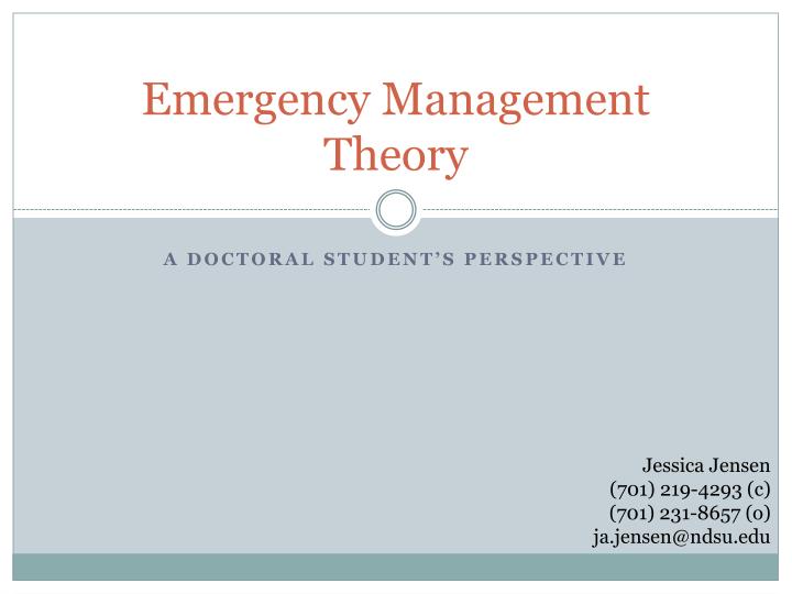 emergency management theory