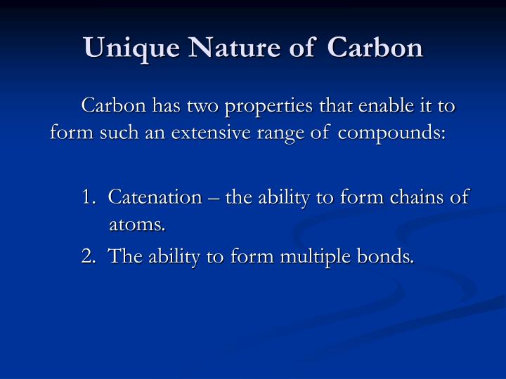 unique nature of carbon