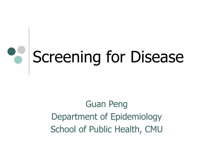 screening for disease