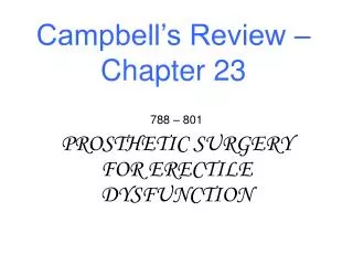 Campbell’s Review – Chapter 23
