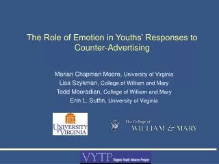The Role of Emotion in Youths’ Responses to Counter-Advertising