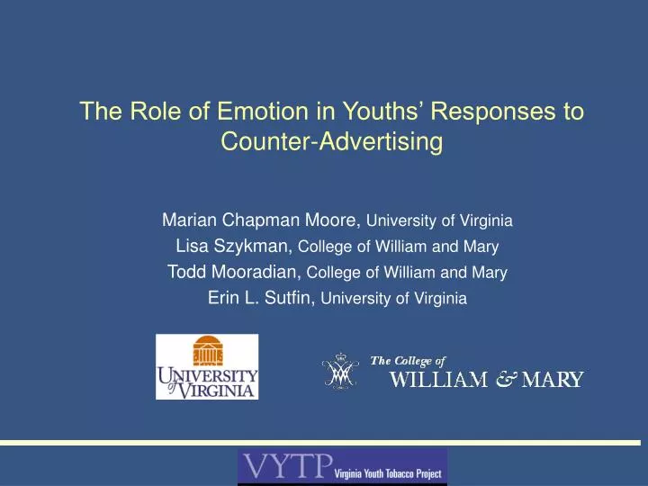 the role of emotion in youths responses to counter advertising