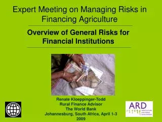 Expert Meeting on Managing Risks in Financing Agriculture
