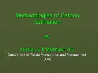 Methodologies of Carbon Estimation