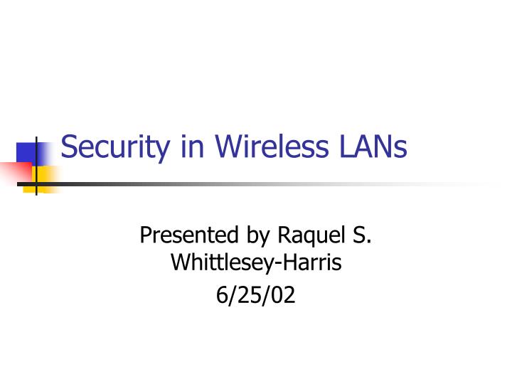 security in wireless lans