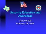Security Education and Awareness - slide 1