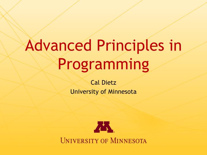 advanced principles in programming