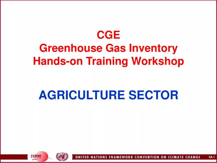 cge greenhouse gas inventory hands on training workshop agriculture sector