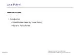 Local Policy I - slide 1