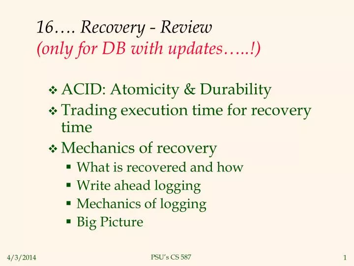 16 recovery review only for db with updates