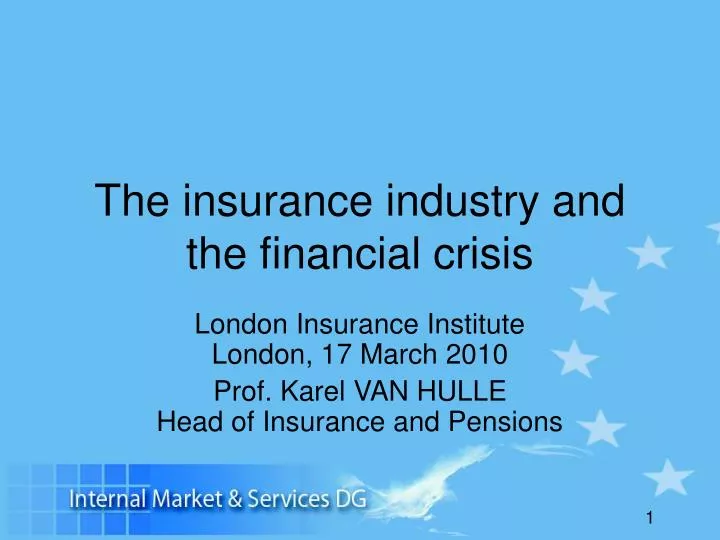 the insurance industry and the financial crisis