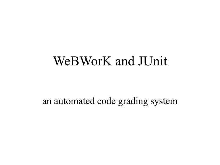 webwork and junit