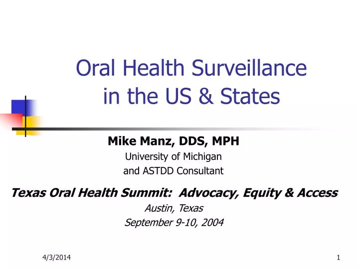 oral health surveillance in the us states