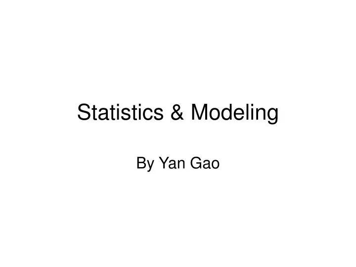 statistics modeling